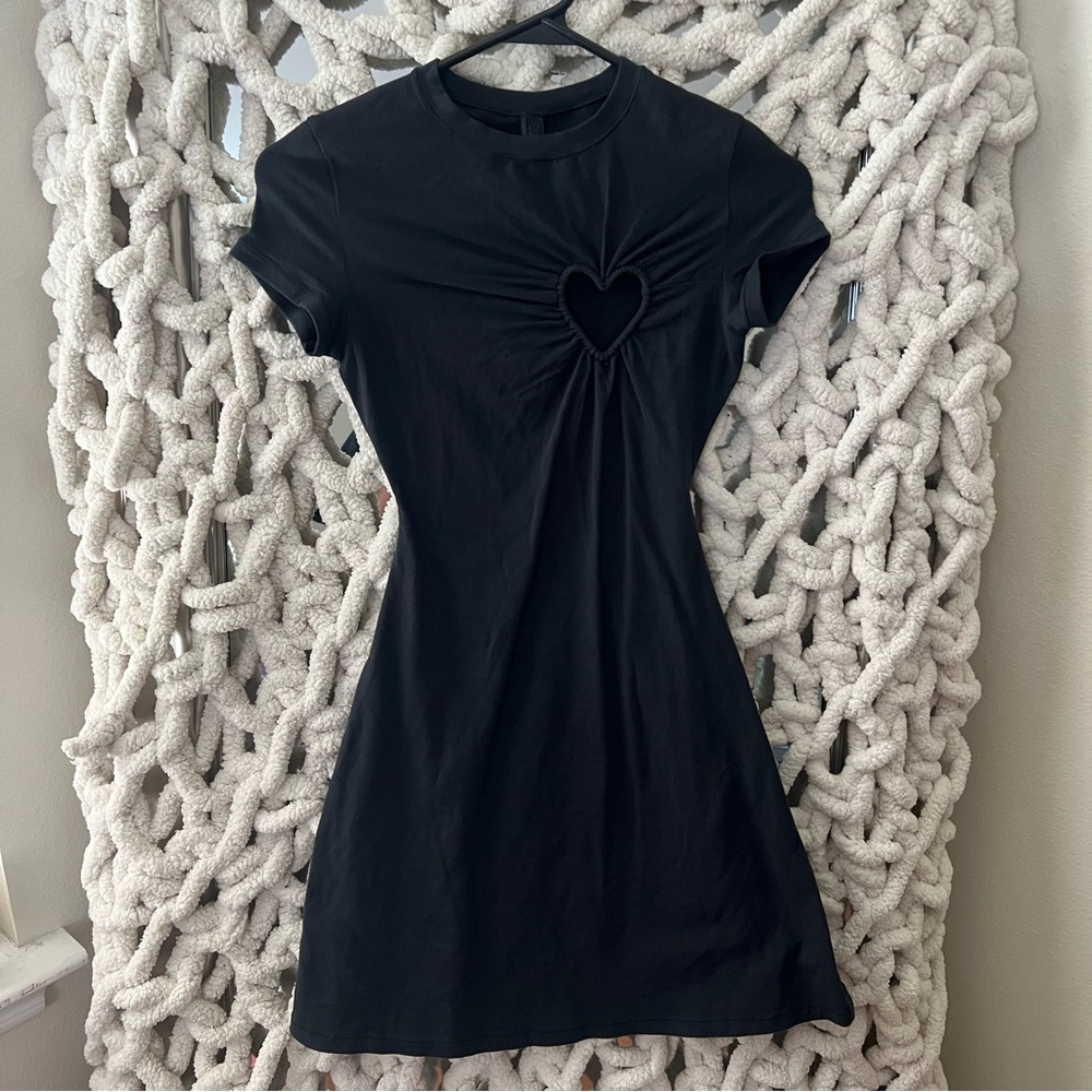 SKIMS COTTON JERSEY HEART DRESS NWT - SOOT